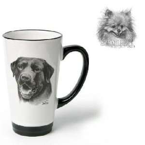   Funnel Cup with Pomeranian (6 inch, Black and white)