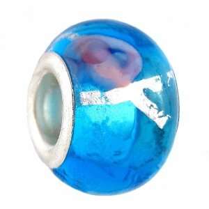 Bead (Z221) Murano Style Lampwork Glass (14mm x 10mm) (fits Troll too 