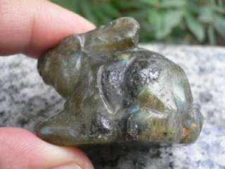 Hand Carved Labradorite Gemstone Rabbit Figurine S5361  