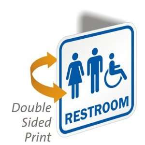  Unisex And Handicap Restroom Symbol Aluminum, 2 Sided Sign 
