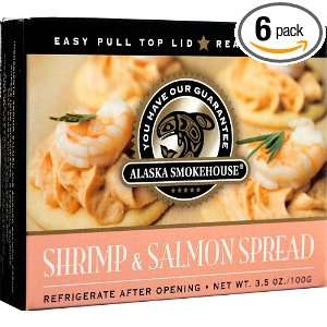   Shrimp & Salmon Spread Serving Design, 3.5 Ounce Boxes (Pack of 6