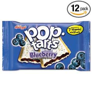 Pop Tarts Frosted Blueberry, 2 Count, 6 Pack Boxes (Pack of 12 