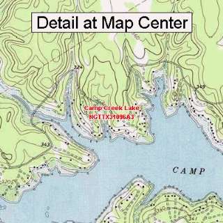 USGS Topographic Quadrangle Map   Camp Creek Lake, Texas (Folded 