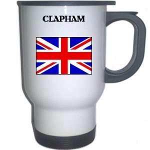  UK/England   CLAPHAM White Stainless Steel Mug 