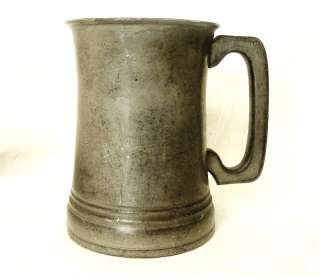 English Pewter Beer Mug Stein Birmingham Antique 19th C  