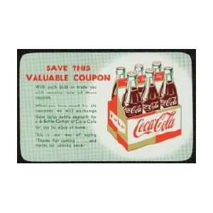  Vintage Rare Coca Cola Coke Soda Coupon Gold Red 