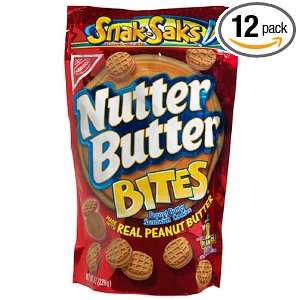 Nabisco Nutter Butter Bites Snak Saks, 8 Ounce Bags (Pack of 12)