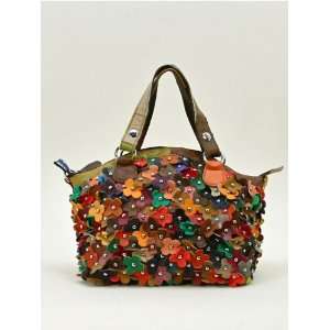  Genuine Leather Clutch/messenger Bag w/ Chic Flowers and 