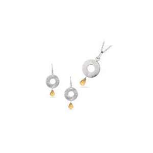  2.25 Cts Citrine Jewelry Set in Silver Jewelry