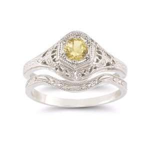    Enchanted Citrine Bridal Set in .925 Sterling Silver Jewelry