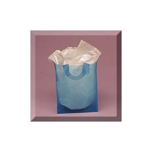   10 Blue Economy Frosty Plastic Handle Bag