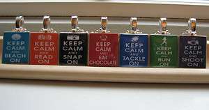 Keep Calm and . On Recycled Scrabble Tile Pendant Necklace Charm 