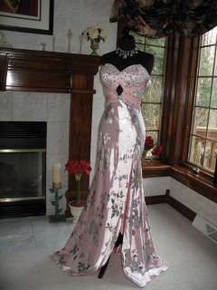 Mac Duggal Pink Silver Exclusive Pageant Prom Gown Dress 6  