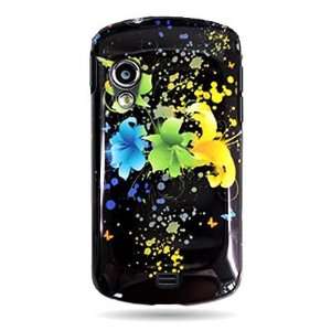 WIRELESS CENTRAL Brand Hard Snap on Shield BLACK With MAGIC FLOWER 