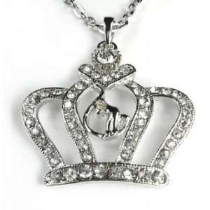  Phat Cat Crown Swarovski Crystal Necklace Pendant 