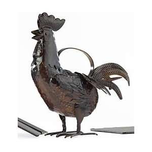 Hammered Metal Rooster Watering Can Patio, Lawn & Garden