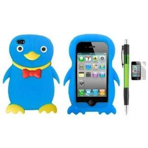  Cute Blue Duck with Red Neck Tie Silicone Skin Protector 