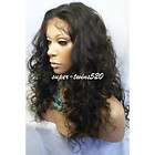 16 Body Wave Curly #1b 100% Indian Remy Human Hair Full Lace wig New 