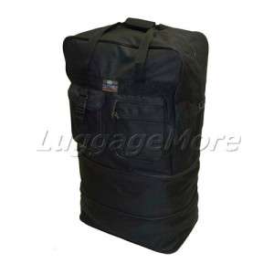 40 BLACK LARGE SPINNER ROLLING WHEELED DUFFEL BAG EXPANDABLE LUGGAGE 