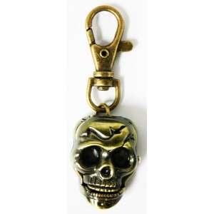    Brass Coated Skull Face Charm Watch   Keychain Watch Toys & Games
