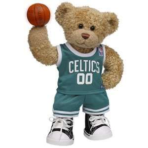   Bear Workshop Curly Teddy in Boston Celtics Uniform Toys & Games