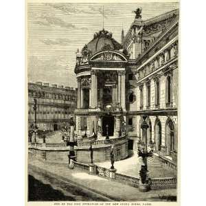  1874 Print Opera House Paris Entrance Beaux Arts 