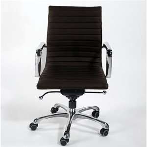   Nico Low Back Leatherette Office Chair in Dark Brown