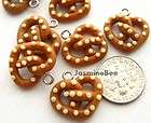 Pretzel Donut Polymer Fimo Clay Pendants Earrings Charms Beads 18mm*8