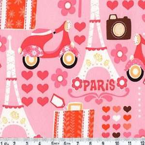  45 Wide Paris Sightseeing Pink Parfait Fabric By The 