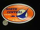   Genuine Vintage LABELNORTH CENTRAL AIRLINES  ROUTE OF NORTHLINERS