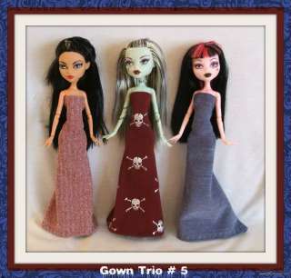 GOTH GOWN LOT #5 Clothes Clothing Handmade 4 MONSTER HIGH DOLL Custom 