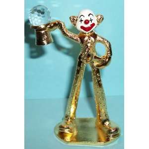   Spoontiques Pewter Painted Face Gold Clown on Stilts 