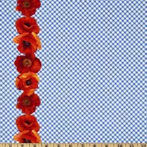   Oz Poppy Single Border Blue Fabric By The Yard Arts, Crafts & Sewing