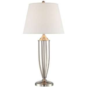  Brushed Steel Open Caged Urn Table Lamp