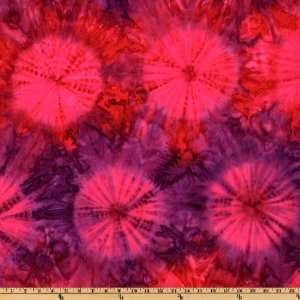  44 Wide Mai Tai Batik Tie Die Purple/Fuchsia Fabric By 