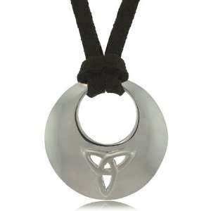 Trinity Knot Circle of Life Pendant Silver W/ Leather
