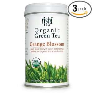 Rishi Tea Organic Green Orange Blossom Loose Tea, 2.39 Ounce Tin (Pack 