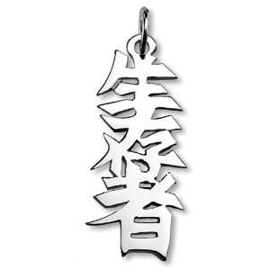    Sterling Silver Survivor Kanji Chinese Symbol Charm Jewelry