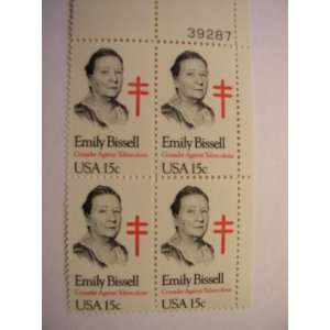   , 1980, Emily Bissell, S# 1823, Plate Block of 4 15 Cent Stamps, MNH