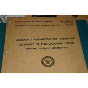 com Military Standardization Handbook Glossary of Photographic Terms 