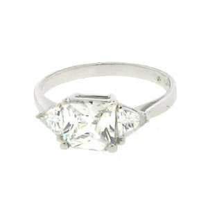    Sterling Silver 925 Clear CZ Engagement Ring, 5 [Jewelry] Jewelry