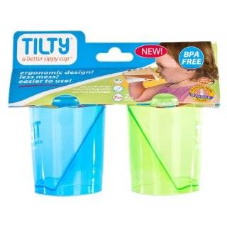 tilty sippy cup blue green 7 ounce 2 pack
