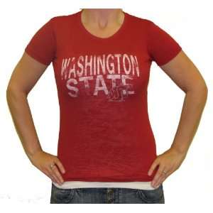   Womens Burnout Slim Fit Red T Shirt by Step Ahead