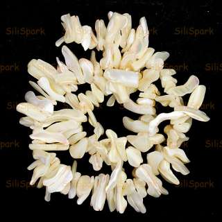 15mm Natural Creamy White Shell Nugget Gemstone Bead  