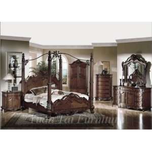 CR7401K Crawford King Poster Canopy Bed in Brown 