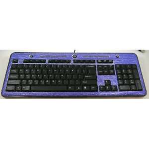    Dark Purple Rhinestone USB Computer Keyboard 