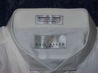   Allyn ~ Mens euc White Ruffled Tuxedo Formal Dress Shirt XL 17 34 35