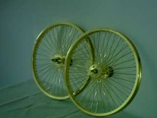 20 68 Spoke Wheel Set Gold Bike Lowrider Chopper Cruis  