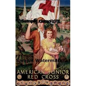  Boy Girl American Junior Red Cross American Patriotic War 