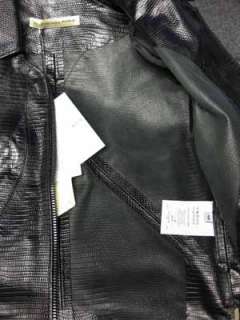3K Balenciaga Textured Leather Biker Scallop Jacket 40  